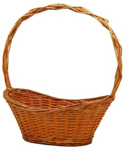 Cesta TIRETA Miel de Mimbre Grande para Lotes, Navidad y Ofrendas de Flores - 53x34x58 cm
