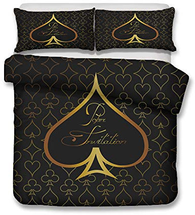 Odot Tarot 3D d'impression Ensemble de literie Housse de Couette, literie Parure de lit Microfibre Polyester de Amateur Couette et Taies d'oreiller (3pcs-220x240+50x75cm,Pique)