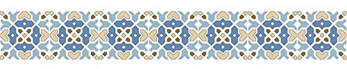 Selbstklebende Bordüre Vintage Keramik Stock Wasserdichte Entfernbare Tapeten Aufkleber Dekoration für Wohnzimmer Badezimmer Küche Fliesen 12cm X 500cm
