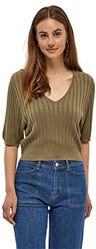 Desires Geisha Rib kortärmad tröja för kvinnor, 3975 sjöjungfru grön, XL