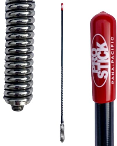 Prostick 4 Foot Fiberglass Black Passive CB Radio Antenna with Heavy Duty Stainless Steel Spring.