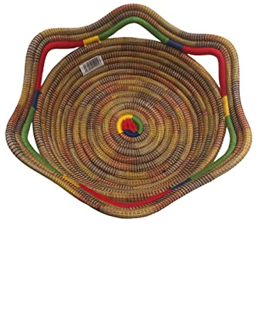 Best Guide Store, Handmade Pine Needle Multicolor Basket, Decorative Hampers, Woven Fruit or Bread Basket, Serving Basket. Woven Basket for Organizer.