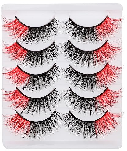 KALLORY Natural Eye Lashes Makeup Artificial Eyelash Extensions Lightweight Reusable Fake Lashes with Storage Box 5 Pairs for Daily Wear and Special Occasions