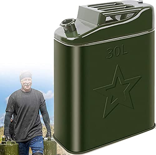 JIADUOFU Benzinkanister Auslaufsicherer Benzinkanister Kanister Mit Universalauslauf 3-bar-Griff Kraftstofftank, Auto- Und Motorrad-Notfall-ersatz Für Den Außenbereich,30L