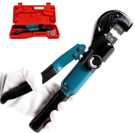 Muzata Upgraded Custom Cable Railing Crimping Tool Hydraulic Crimper Hydraulic Crimping Tool for 1/8 Stainless Steel Cable Railing Kit Wire Rope Swaging Kit CT25