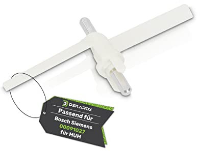 DEKAROX Durchlaufschnitzlerflügel für Bosch Siemens 00091027 für MUM ProfiMixx Küchenmaschine - 166x79x31mm Kunststoff Weiß Mitnehmer enthalten in MUZ4DS2 MUZ4DS3 MUZ8DS1 MUZ8MP1