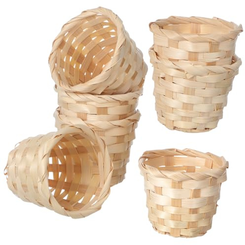 Cabilock 6stücke Bambus-flechtkorb Geflochtener Aufbewahrungskorb Bambuskorb Zur Lagerung Blumenkorb Aus Bambus Korb Für Schreibwaren Aufbewahrungskorb Für Make-up-pinsel Vielseitiger Woven