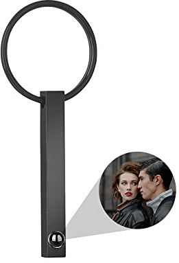 ASD Jewerly Personalisierte Foto Kreis Schlüsselanhänger Projektion Schlüsselanhänger Geschenk für Frauen, Freunde, Paare