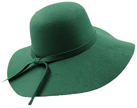 SaoBiiu Damen-Fedora-Hut Aus Filz Mit Breiter Krempe, Floppy-Sonnen-Bowknot-Kappe, Bowler-Derby-Hut Für Damen
