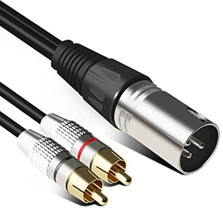 Ferleiss Câble audio mâle vers XLR 3 broches mâle Cannon Amplificateur Prise de mixage Câble AV XLR vers Câble 2 m