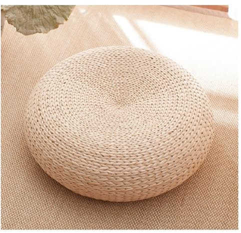 Verstellbarer Sitzhocker Stuhl Pouf, Ottomane, Blaugrüner Rattan-Hocker, Wohnzimmer, Couchtisch, Hocker, Meditationskissenbezug, Rund, Bananenblätter, Natürlich, Langlebig, Handgewebt, Dekor, Fußstütz