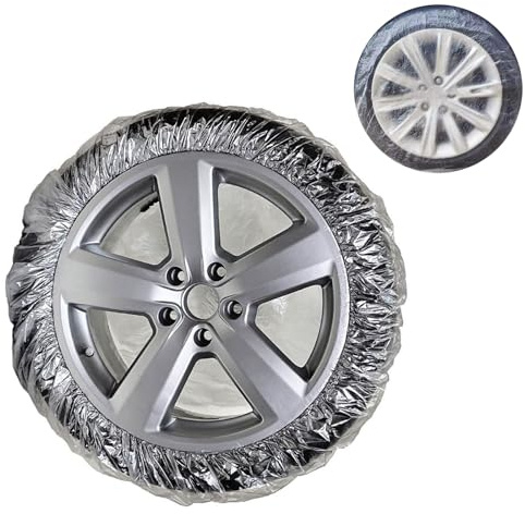 VADO VLTRA Car Tire Cover, 12 Pcs Universal Disposable Dust-proof Tire Protector Wheel Refurb Tyre Mask Prevent Overspray, Wheel Tire Covers for Spray Paint Car Wash (12 Pcs)