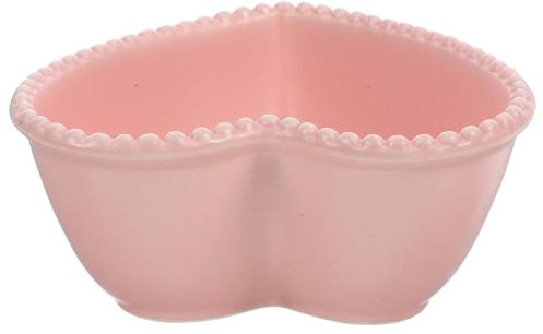 DEARMAMY Bol De Cerámica Forma para Postres y Ensaladas Tazón Decorativo para Servir Comida Casa y Restaurantes Rosa