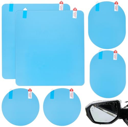 GORGECRAFT 12Pcs 4 Styles Car Rearview Mirror Film Anti Fog Glare Scratch Rainproof Waterproof Clear Protective Sticker Car Side Mirror Rain Guard for Car Mirrors Side Windows Safe Driving