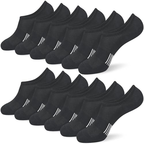 srclo Womens 6 Pairs Invisible Trainer Socks,No Show Low Cut Casual Socks,Non Slip Cushioned Socks for Ladies and Girls Sneaker Canvas Shoes Size 3-5 6-8