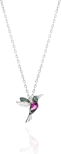 Einzelstück Collier avec pendentif colibri en argent sterling 925 plaqué or avec zircone cubique pendentif oiseau (collier colibri doré), 45 cm, Argent sterling, Zircone cubique