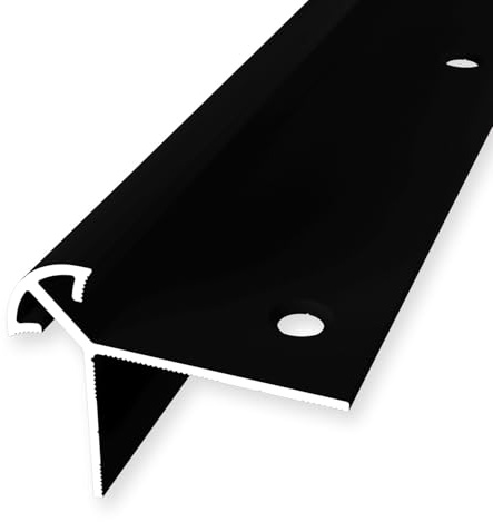 Treppenkantenprofil 36 x 46 x 2500 mm Winkelprofil Aluminium Glatt Versenkt Gebohrt Schwarz Einfasshöhe 11 mm Küberit