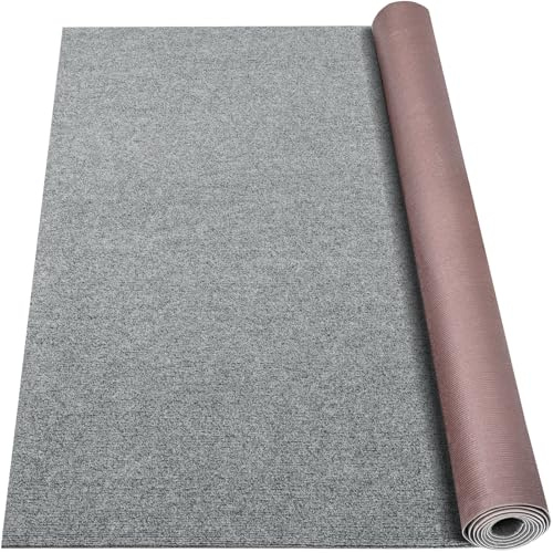 Grefinity Marine Carpet,5 FT x 20 FT Smoke Gray Indoor Outdoor Carpet 0.2 Thick Boat Carpet with Water-Proof TPE Backing, Non-Slide Outdoor Marine Carpet Roll for Home, Patio, Porch, Deck