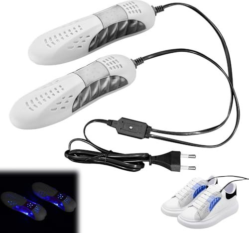 Secador de Zapatos Eléctrico, Calentador Eléctrico de Zapatos con Enchufe Europeo, Secador zapatos con Lámparas Ultravioleta Antibacteriano para Zapatos, Guantes, Calcetines, Botas de Esquí