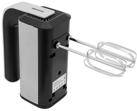 Mixeur à Main 5 Vitesses Poignée Ergonomique Fouet Crochet Pétrisseur en Acier Inoxydable Mixeur Electrique 2000RPM Cuisines Pâtisserie Pâtisserie