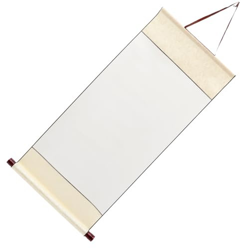 MUELODSIC Papel Chino De Caligrafía Multifunción 40x90 Cm Blanco, Pergamino De Escritura Profesional Portátil, Tinta Moderada, Apto Para Pintura y Caligrafía Tradicional, Uso Doméstico y Artístico