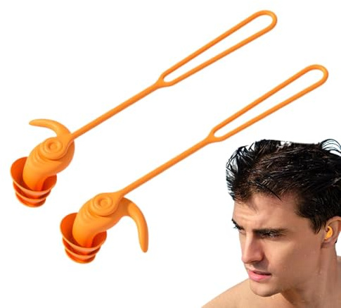 Bouchons d'oreilles de natation | Réduction du bruit - Étanches - Bouchons d'oreilles de natation réutilisables avec cordon - Accessoires de natation pour le surf, la plongée, la douche