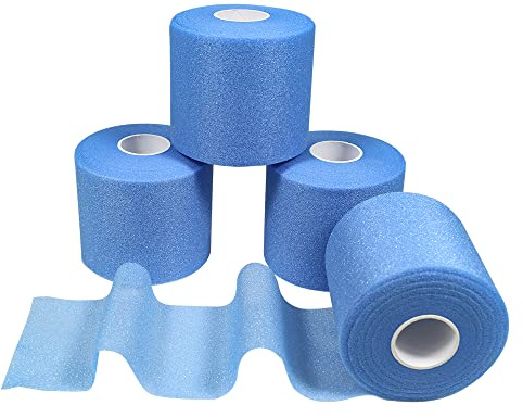 4 Rotoli Salvapelle Sportiva Fasciatura, Bendaggio Salva Pelle 6cm x 20m | Salva Pelle per Calcio e Sport, Nastro Protettivo Evita Lesioni e Residui Adesivi, per Caviglie, Polsi e Ginocchia