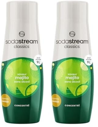 SodaStream Concentré Mojito Sans Alcool pour Machine à Eau Pétillante et Soda | Préparez jusqu'à 9 Litres de Mojito en Quelques Secondes, 440ml (Lot de 2)