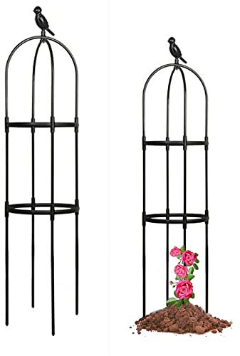 2 Stück Obelisken Gartentürme, Gartengitter für Kletterpflanzen, Rankhilfe für Topfpflanzen, Clematis, Gemüse, Reben im Freien (29 cm Durchmesser x 120 cm)