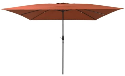 vidaXL Parasol de Jardin Rouge et Noir 295 x 295 x 245 cm, Parasol Moderne rectangulaire pour Jardin et terrasse, matériaux UV-résistants, Protection Solaire, Ombre extérieure