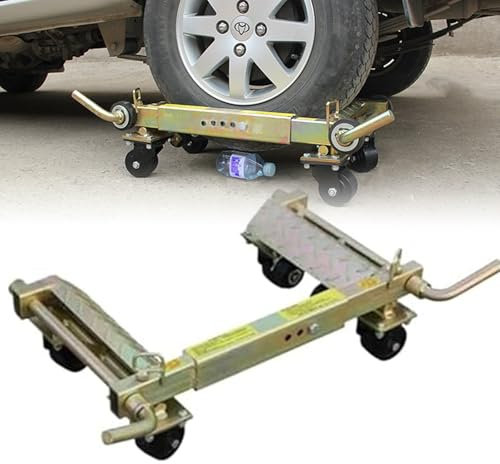 Dolly de véhicules Lourds à Moteur de déménageur hydraulique 3T avec Roues de Transport de Voiture Portable pour Le Garage, réparation Automatique, remorquage de Lifting hydraulique sans dommage