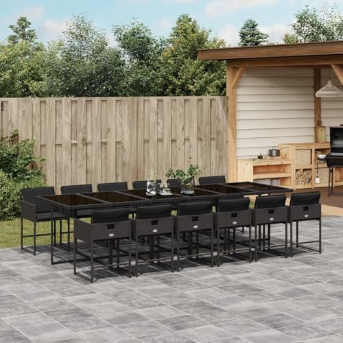 Festnight Gartenmöbel Set 12 Stühle mit Tisch Gartenmöbel Set 12 Personen Terrassenmöbel Außen Sitzgruppe Outdoor Gartentisch mit Stühlen Set Garten Essgruppe Wetterfest Gartengarnitur