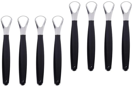 DEARMAMY 2 Set Raschietto Per Lingua Acciaio Inossidabile Strumento Portatile Per Orale Pulisci Lingua Ergonomico E Resistente Per Fresco E Rimozione 4 Pezzi*2