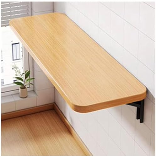 Tavolo da Parete Pieghevole in Legno, Scaffale A Muro Richiudibile Salvaspazio Versatile, Scrivania Porta Pc, Tavolino da Pranzo, Soggiorno, Salotto, Bagno,Beige,30X120cm