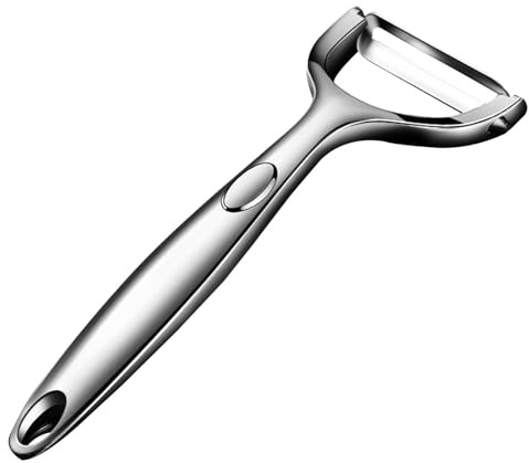 1 pelaverdure in acciaio inox, 16 x 6 cm, affettatrice portatile per alimenti, pelapatate da cucina a forma di Y con manico ergonomico, utensili da cucina e gadget per carote, verdure, frutta