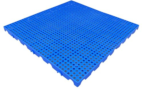 Almohadilla de rejilla transpirable entrelazada de plástico con plataforma antideslizante, a prueba de humedad, para supermercado, sótano, garaje, 5 cm del suelo (gris, 100 x 100 x 5 cm)
