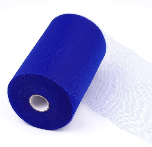 Tüll Stoff Rolle,15cmx100M Dunkelblau 0rganza Tüllstoff Netz Polyester | Tüllband für DIY Handwerk Tutu Rock Hochzeit Tischläufer Party Bankett Kleidung Dekoration