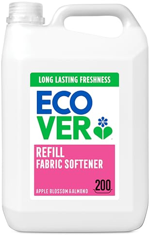 Ecover Concentrated Fabric Softener Refill, Fabric Conditioner to Soften Your Clothes, Fresh Apple Blossom & Almond Scent 1 x 200 Washes, 1 x 5L