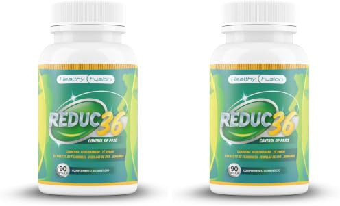 Healthy Fusion - Reduc36 | Pastillas para Adelgazar Rápido | Quemagrasas potente, Termogénico y Supresor del Apetito | Adelgazar rápido y efectivo | Fórmula natural sin efectos rebote | 60 cápsulas
