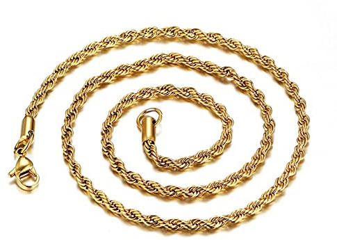 HHRLCHX Stiletti, Catenina d'Orologio Argento Twisted Catenina per Donne e Uomini Largo 18-24 CM