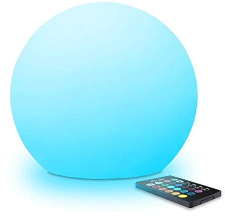 Mr.Go 10 LED Lampe Kugel RGB Farbwechsel Kugelleuchte Nachttischlampe mit Fernbedienung, 16 Farben, Dimmbar Helligkeit, Wiederaufladbar Nachtlicht Garten Deko Leuchte für Innen & Außen