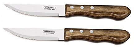 Tramontina Churrasco 5 inch Jumbo Steak Knife, Brown Handle