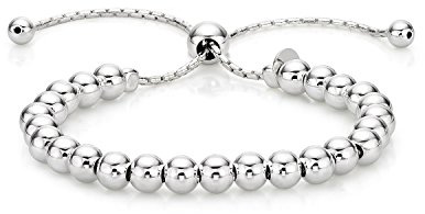 Diamond Treats Kugelarmband für Damen und Mädchen, silber oder Roségold Armband mit Kugelkette Design, 925 Sterling Silber Armband für Frauen, Italienisches Design Bead-Armband mit 5 mm Perlen