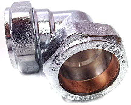 Pack of 2-28mm Compression Chrome Plated Elbow
