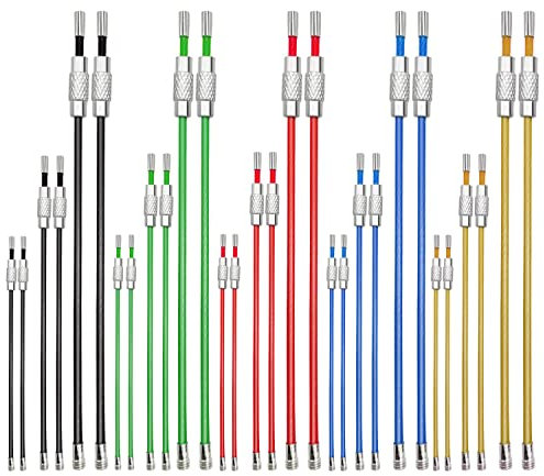 CKANDAY 30 Pcs Colored Nylon Coated Stainless Steel Metal Wire Keychains, 3 Sizes 4 6 7.8 Cable Keyrings 2mm Key Rings Loops with Stainless Steel Connecter for Hiking Luggage ID Tags -5 Colors