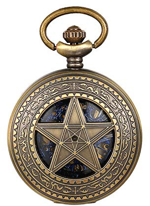 JewelryWe Taschenuhr Automatik Mechanische Herren Retro Römischen Ziffern Steampunk Skelett Uhr mit Kette