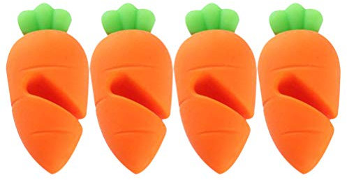 Hemoton 4pcs Spill Proof Lid Lifters Carrot Shape Silicone Lid Lifters for Soup Pot Kitchen Gadget Tools Cooking Helper