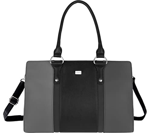 David Jones - Damen Shopper Handtasche Große - Schultertasche PU Leder Business Tote Bag - Klassische Henkeltasche Frau - Alltag Elegante Tragetasche - A4 Arbeit Schule Büro Arbeitstasche - Grau