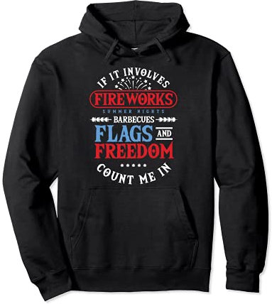 Feuerwerk Grillen Flaggen Freiheit Barbecue Pyrotechnik Pyro Pullover Hoodie
