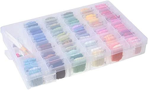 Tiardey 100 Farben Stickgarn Kreuzstichfaden Freundschaftsarmbänder Zahnseide mit Organizer Aufbewahrungsbox - Nähwerkzeuge inklusive